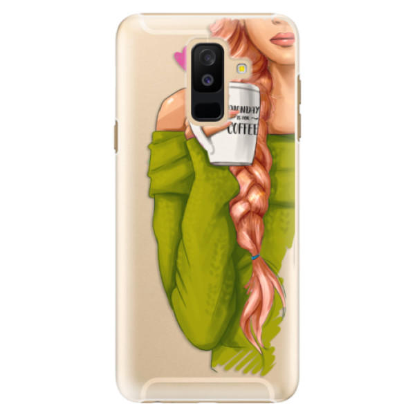 Plastové puzdro iSaprio - My Coffe and Redhead Girl - Samsung Galaxy A6+