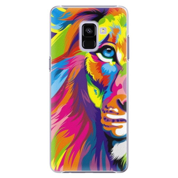 Plastové puzdro iSaprio - Rainbow Lion - Samsung Galaxy A8+