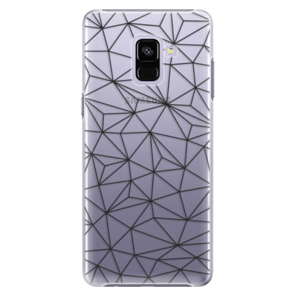 Plastové puzdro iSaprio - Abstract Triangles 03 - black - Samsung Galaxy A8+