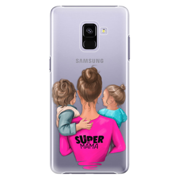 Plastové puzdro iSaprio - Super Mama - Boy and Girl - Samsung Galaxy A8+