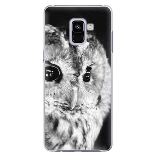 Plastové puzdro iSaprio - BW Owl - Samsung Galaxy A8+