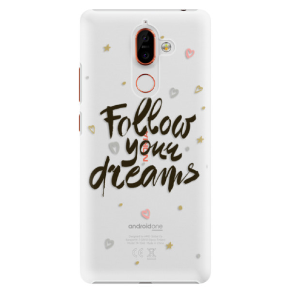 Plastové puzdro iSaprio - Follow Your Dreams - black - Nokia 7 Plus