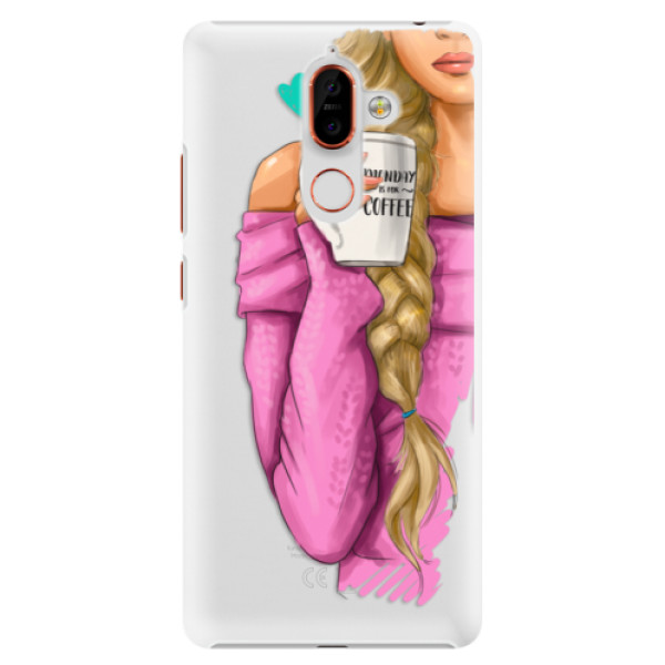 Plastové puzdro iSaprio - My Coffe and Blond Girl - Nokia 7 Plus