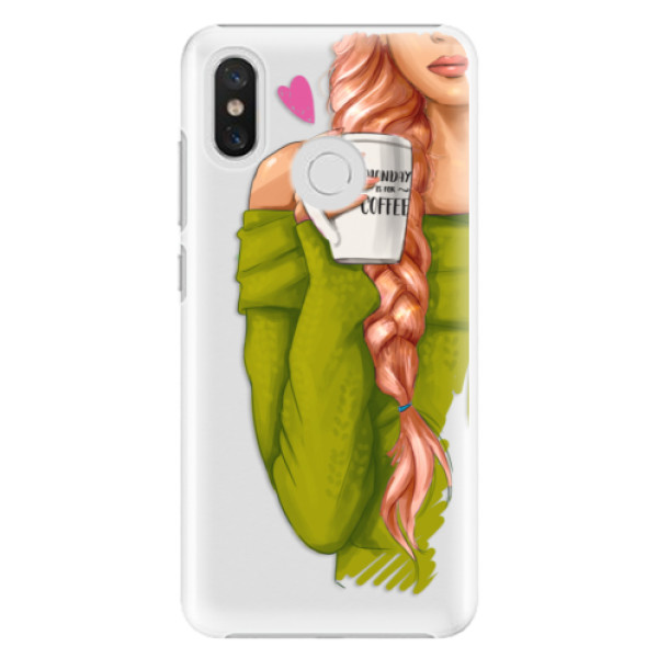 Plastové puzdro iSaprio - My Coffe and Redhead Girl - Xiaomi Mi 8
