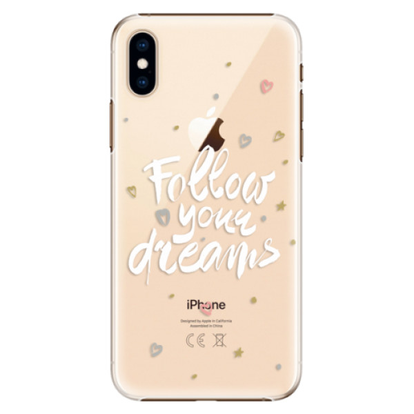 Plastové puzdro iSaprio - Follow Your Dreams - white - iPhone XS