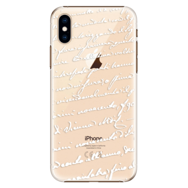 Plastové puzdro iSaprio - Handwriting 01 - white - iPhone XS