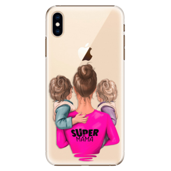 Plastové puzdro iSaprio - Super Mama - Two Boys - iPhone XS Max