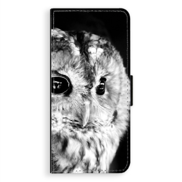 Flipové puzdro iSaprio - BW Owl - Samsung Galaxy A8 Plus