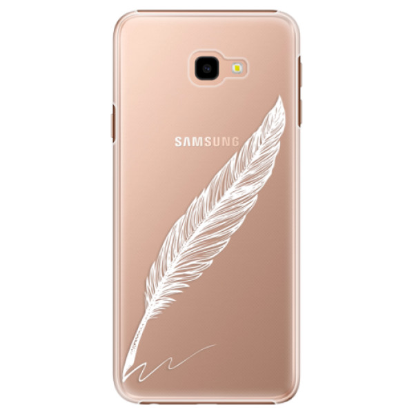 Plastové puzdro iSaprio - Writing By Feather - white - Samsung Galaxy J4+