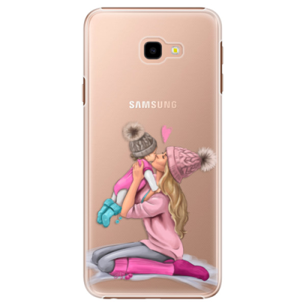 Plastové puzdro iSaprio - Kissing Mom - Blond and Girl - Samsung Galaxy J4+