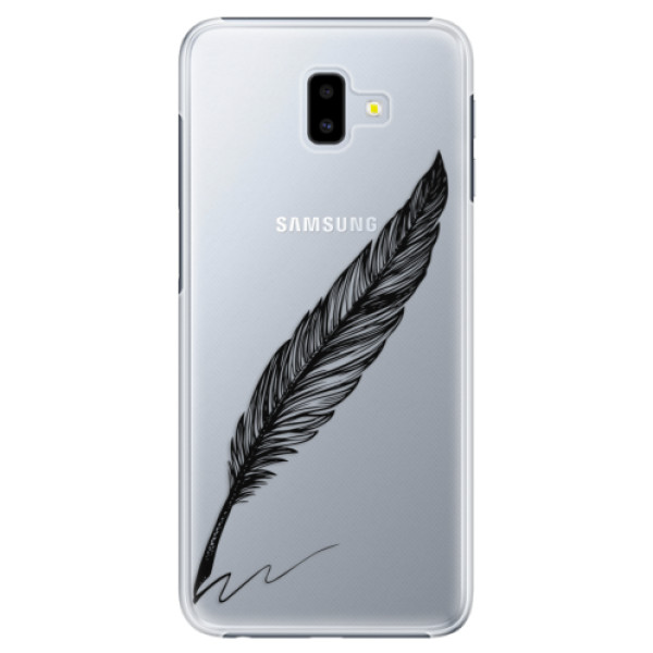 Plastové puzdro iSaprio - Writing By Feather - black - Samsung Galaxy J6+