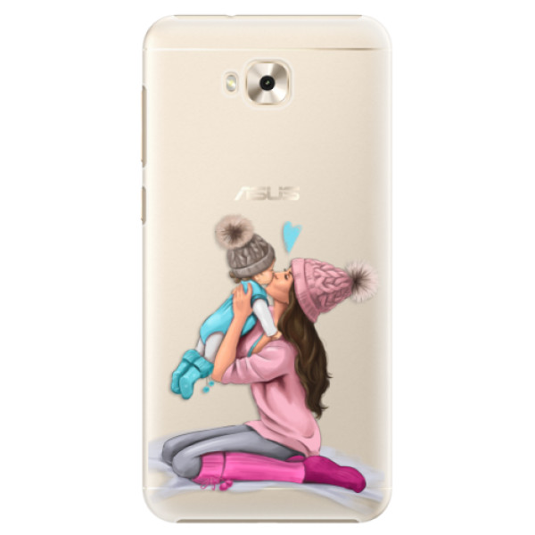 Plastové puzdro iSaprio - Kissing Mom - Brunette and Boy - Asus ZenFone 4 Selfie ZD553KL