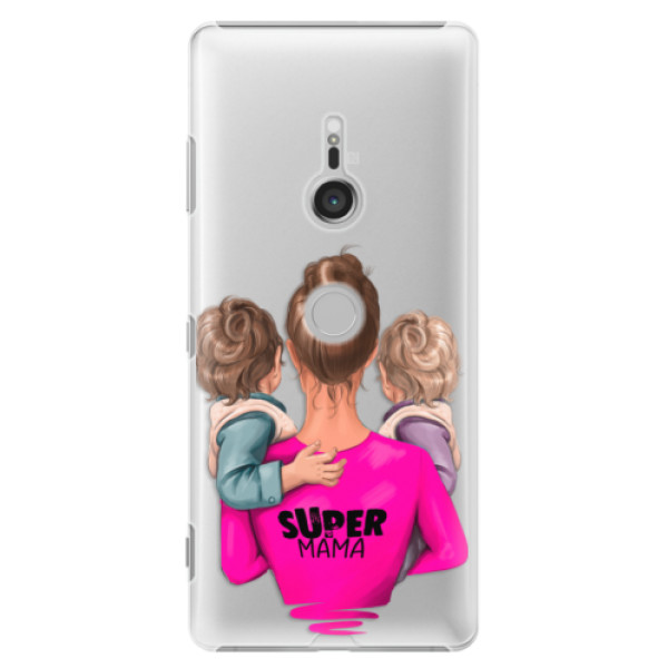Plastové puzdro iSaprio - Super Mama - Two Boys - Sony Xperia XZ3