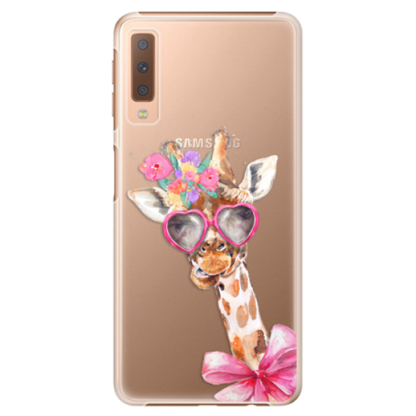 Plastové puzdro iSaprio - Lady Giraffe - Samsung Galaxy A7 (2018)