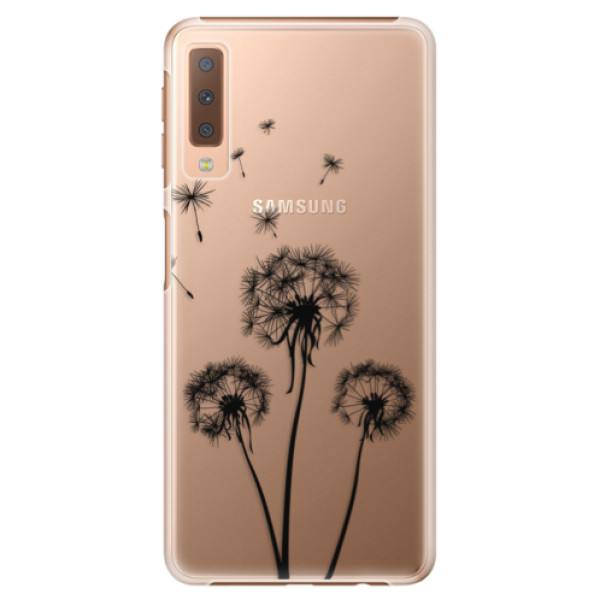 Plastové puzdro iSaprio - Three Dandelions - black - Samsung Galaxy A7 (2018)