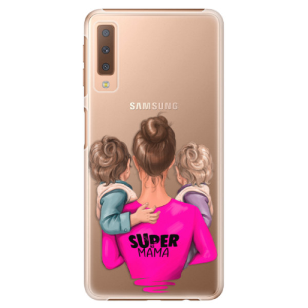 Plastové puzdro iSaprio - Super Mama - Two Boys - Samsung Galaxy A7 (2018)