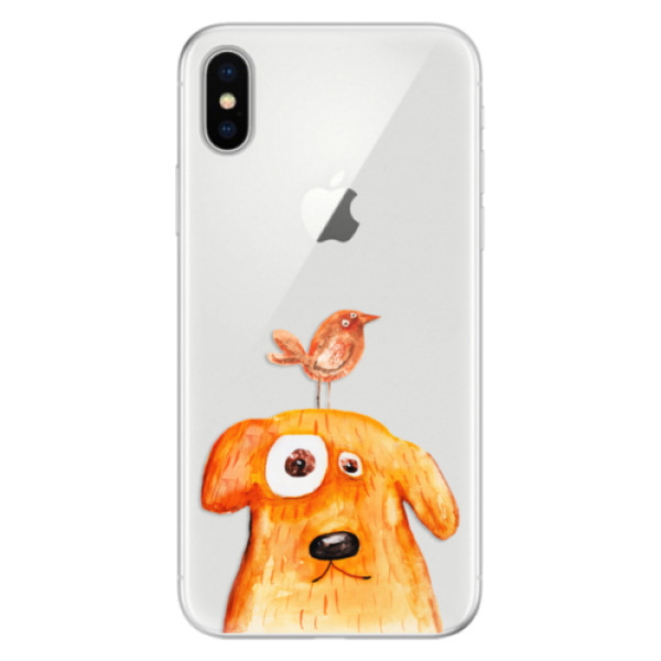 Silikónové puzdro iSaprio - Dog And Bird - iPhone X