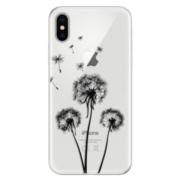 Silikónové puzdro iSaprio - Three Dandelions - black - iPhone X