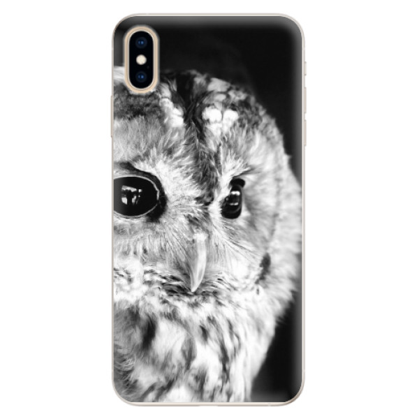 Silikónové puzdro iSaprio - BW Owl - iPhone XS Max