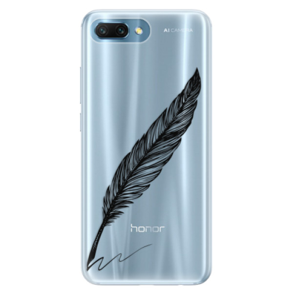 Silikónové puzdro iSaprio - Writing By Feather - black - Huawei Honor 10