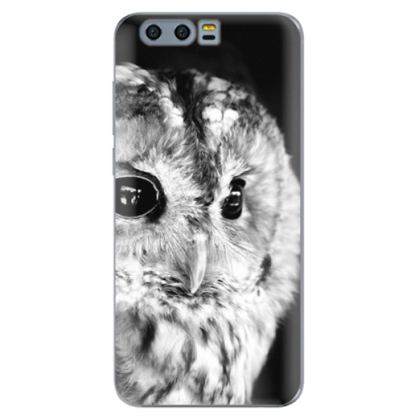 Silikónové puzdro iSaprio - BW Owl - Huawei Honor 9