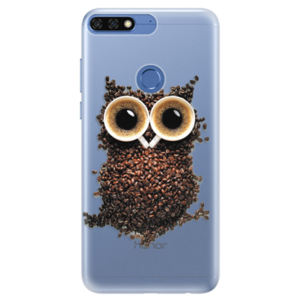 Silikónové puzdro iSaprio - Owl And Coffee - Huawei Honor 7C