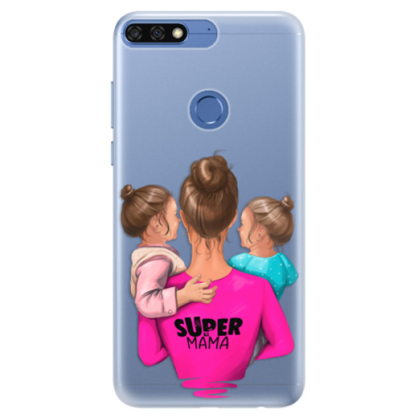 Silikónové puzdro iSaprio - Super Mama - Two Girls - Huawei Honor 7C