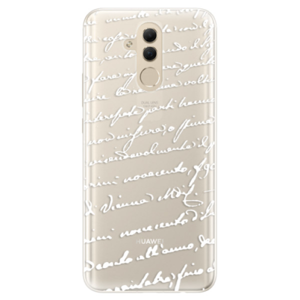 Silikónové puzdro iSaprio - Handwriting 01 - white - Huawei Mate 20 Lite