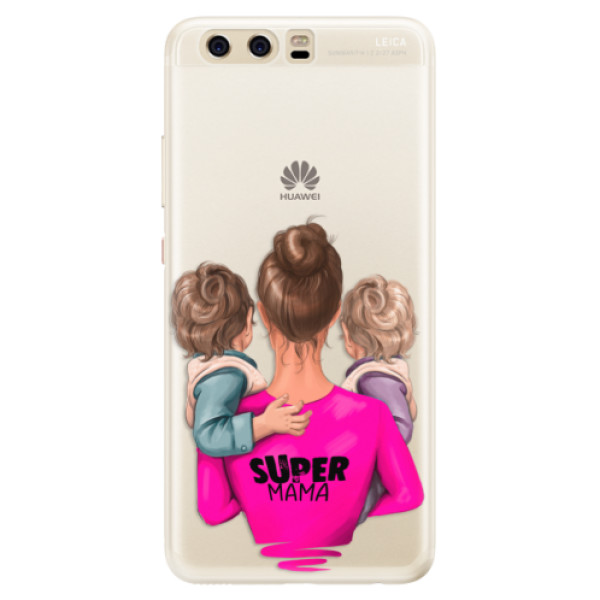 Silikónové puzdro iSaprio - Super Mama - Two Boys - Huawei P10