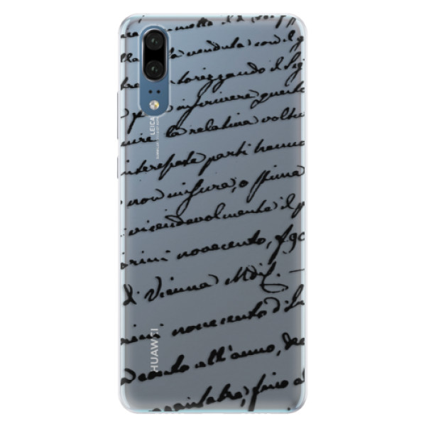 Silikónové puzdro iSaprio - Handwriting 01 - black - Huawei P20