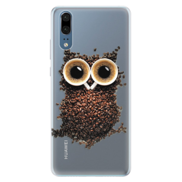 Silikónové puzdro iSaprio - Owl And Coffee - Huawei P20
