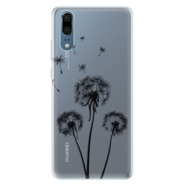 Silikónové puzdro iSaprio - Three Dandelions - black - Huawei P20