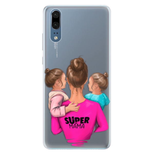 Silikónové puzdro iSaprio - Super Mama - Two Girls - Huawei P20