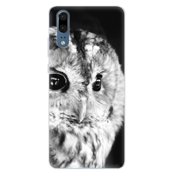 Silikónové puzdro iSaprio - BW Owl - Huawei P20