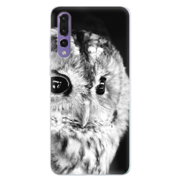 Silikónové puzdro iSaprio - BW Owl - Huawei P20 Pro