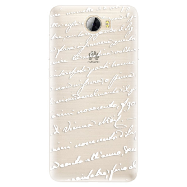 Silikónové puzdro iSaprio - Handwriting 01 - white - Huawei Y5 II / Y6 II Compact