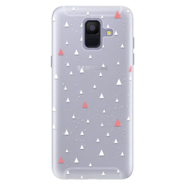 Silikónové puzdro iSaprio - Abstract Triangles 02 - white - Samsung Galaxy A6