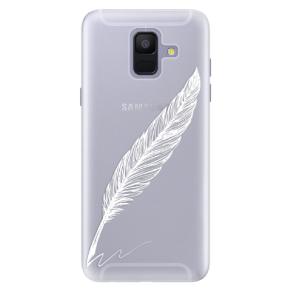 Silikónové puzdro iSaprio - Writing By Feather - white - Samsung Galaxy A6