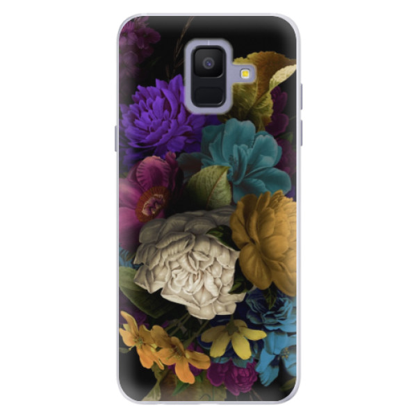 Silikónové puzdro iSaprio - Dark Flowers - Samsung Galaxy A6