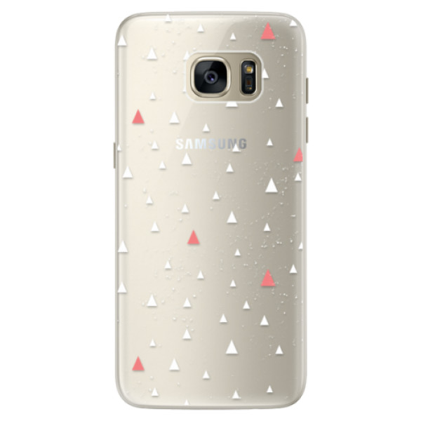 Silikónové puzdro iSaprio - Abstract Triangles 02 - white - Samsung Galaxy S7