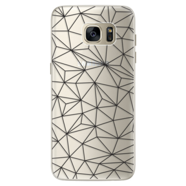 Silikónové puzdro iSaprio - Abstract Triangles 03 - black - Samsung Galaxy S7