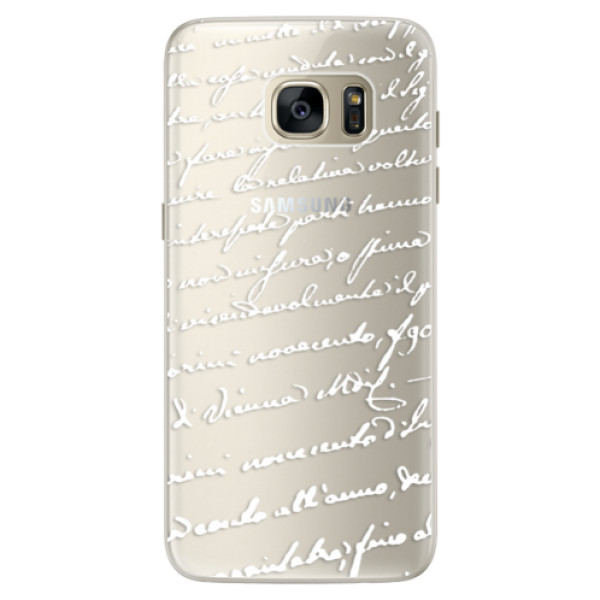 Silikónové puzdro iSaprio - Handwriting 01 - white - Samsung Galaxy S7