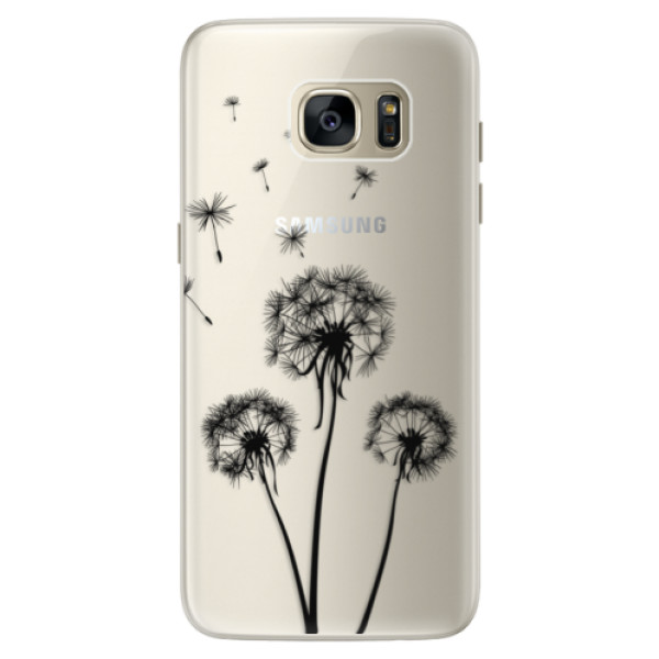 Silikónové puzdro iSaprio - Three Dandelions - black - Samsung Galaxy S7