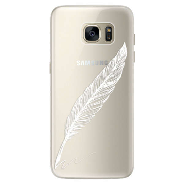 Silikónové puzdro iSaprio - Writing By Feather - white - Samsung Galaxy S7