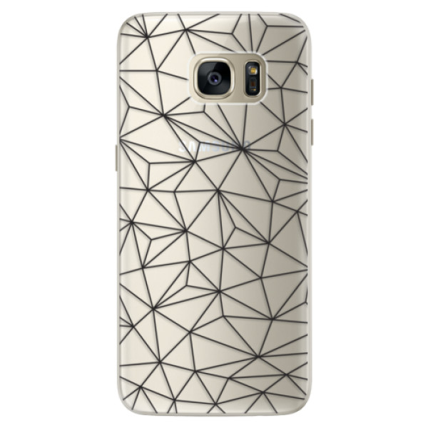 Silikónové puzdro iSaprio - Abstract Triangles 03 - black - Samsung Galaxy S7 Edge