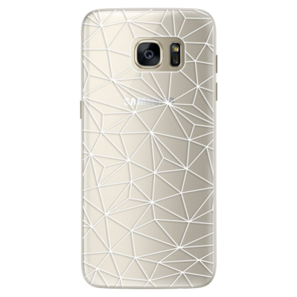 Silikónové puzdro iSaprio - Abstract Triangles 03 - white - Samsung Galaxy S7 Edge
