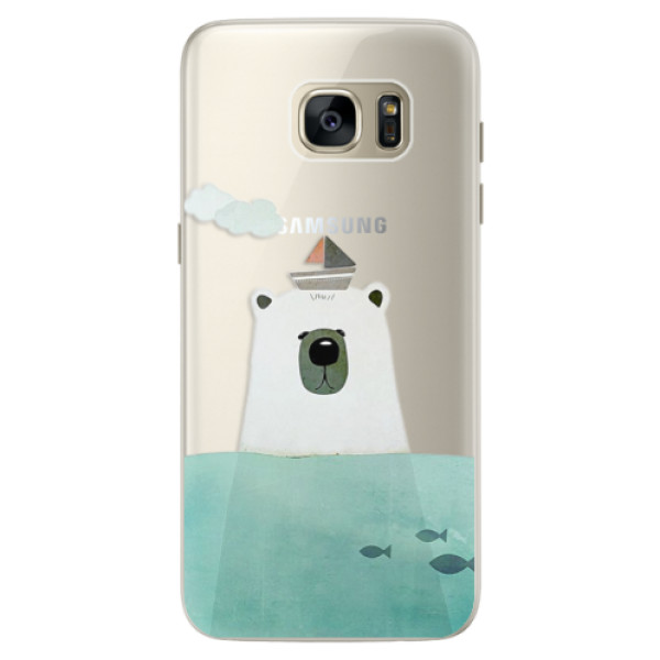 Silikónové puzdro iSaprio - Bear With Boat - Samsung Galaxy S7 Edge