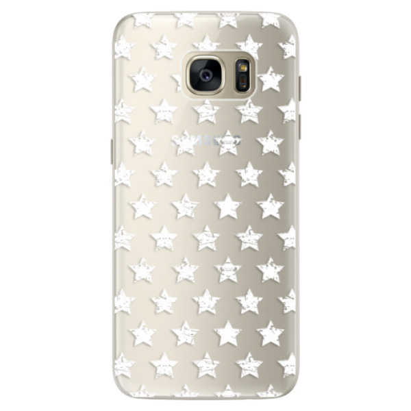 Silikónové puzdro iSaprio - Stars Pattern - white - Samsung Galaxy S7 Edge