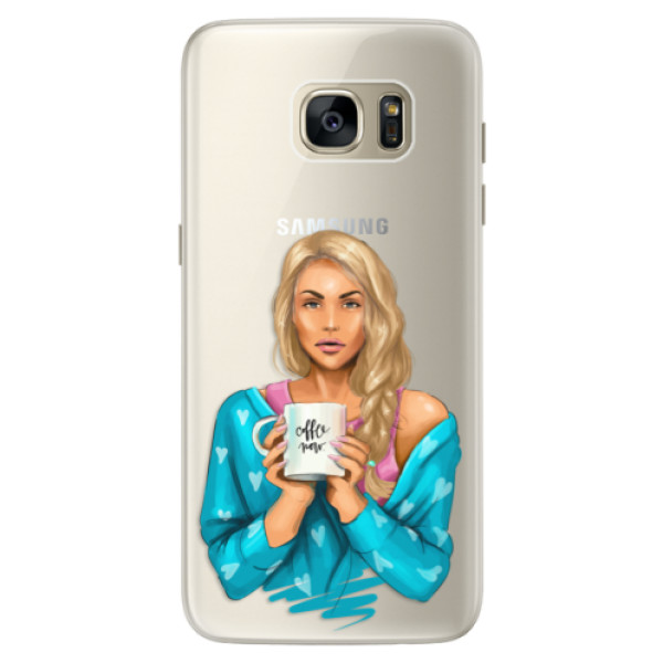 Silikónové puzdro iSaprio - Coffe Now - Blond - Samsung Galaxy S7 Edge