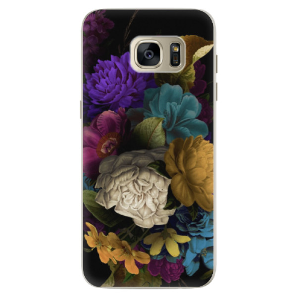 Silikónové puzdro iSaprio - Dark Flowers - Samsung Galaxy S7 Edge